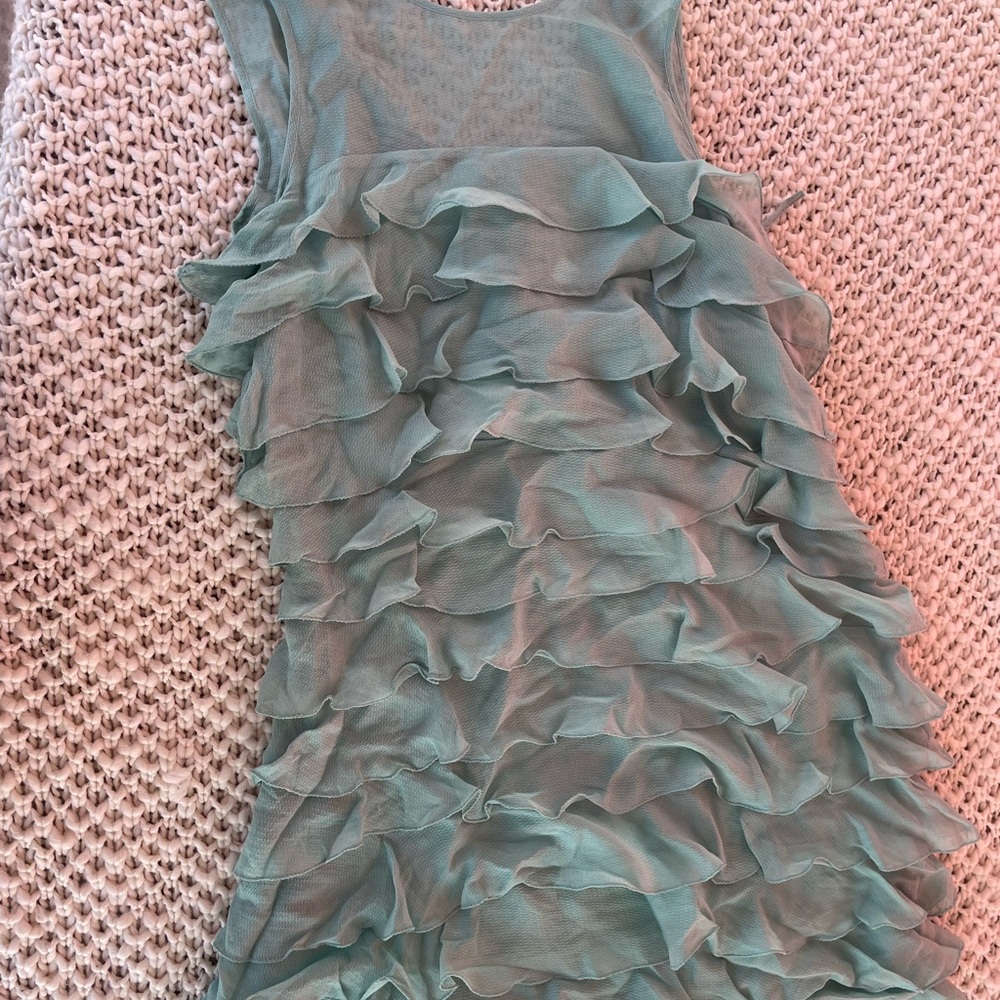 Marc By Marc Jacobs Teal Ruffle Midi Dress
